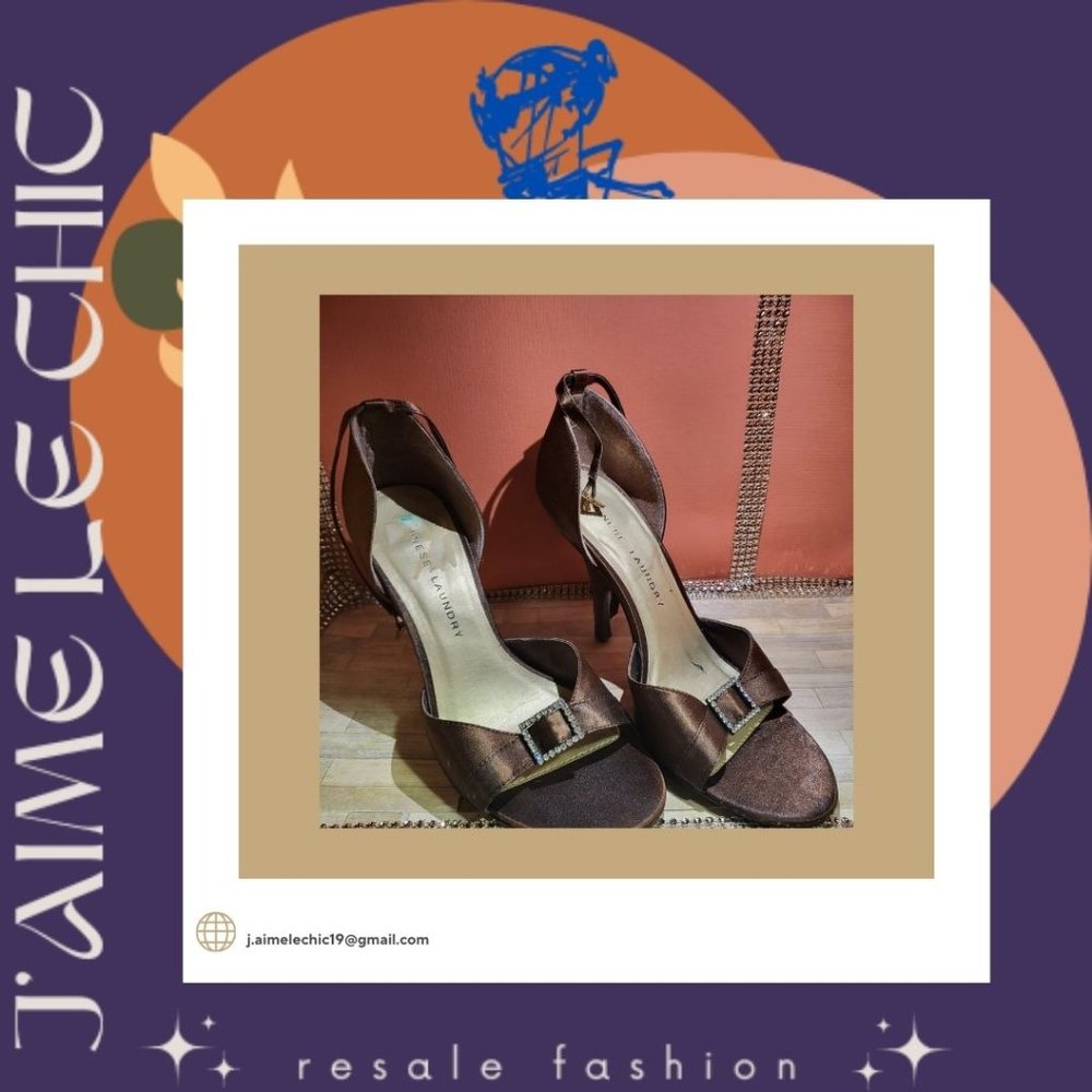 Chinese Laundry Heeled Sandals with Straps and Diamond Accent Buckles